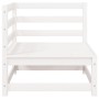 Sofás de esquina de jardín 2 uds blanco madera maciza de pino
