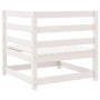 Sofás de esquina de jardín 2 uds blanco madera maciza de pino