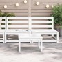 Sofás central de jardín 2 unidades blanco madera maciza de pino