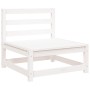 Sofás central de jardín 2 unidades blanco madera maciza de pino