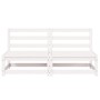 Sofás central de jardín 2 unidades blanco madera maciza de pino
