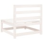 Sofás central de jardín 2 unidades blanco madera maciza de pino