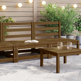 Sofás centrales de jardín 2 uds madera maciza pino marrón miel