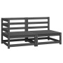 Juego de muebles de jardín 2 piezas gris madera maciza de pino