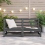 Juego de muebles de jardín 2 piezas gris madera maciza de pino