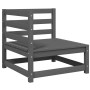 Juego de muebles de jardín 2 piezas gris madera maciza de pino