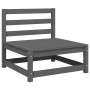 Juego de muebles de jardín 2 piezas gris madera maciza de pino