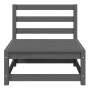 Juego de muebles de jardín 2 piezas gris madera maciza de pino