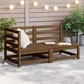 Muebles de jardín 2 piezas marrón miel madera maciza de pino Muebles de jardín 2 piezas marrón miel madera maciza de pino
