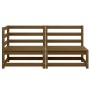 Muebles de jardín 2 piezas marrón miel madera maciza de pino