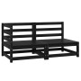 Juego de muebles de jardín 2 piezas negro madera maciza de pino