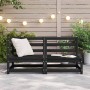 Juego de muebles de jardín 2 piezas negro madera maciza de pino
