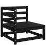 Juego de muebles de jardín 2 piezas negro madera maciza de pino