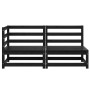 Juego de muebles de jardín 2 piezas negro madera maciza de pino