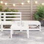 Set de salón de jardín de 2 piezas blanco madera maciza de pino