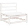 Set de salón de jardín de 2 piezas blanco madera maciza de pino