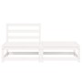 Set de salón de jardín de 2 piezas blanco madera maciza de pino
