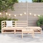 Juego de muebles de jardín 3 piezas madera maciza de pino