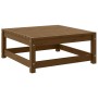 Muebles de jardín 3 piezas marrón miel madera maciza de pino