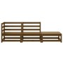 Muebles de jardín 3 piezas marrón miel madera maciza de pino