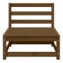 Muebles de jardín 3 piezas marrón miel madera maciza de pino