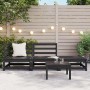 Juego de muebles de jardín 3 piezas negro madera maciza de pino