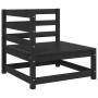 Juego de muebles de jardín 3 piezas negro madera maciza de pino