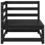 Juego de muebles de jardín 3 piezas negro madera maciza de pino