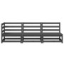 Muebles de jardín 3 piezas gris madera de pino maciza