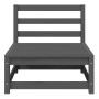 Muebles de jardín 3 piezas gris madera de pino maciza