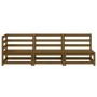 Muebles de jardín 3 piezas marrón miel madera maciza de pino