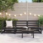 Juego de muebles de jardín 3 piezas negro madera maciza de pino