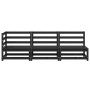 Juego de muebles de jardín 3 piezas negro madera maciza de pino