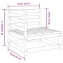Juego de muebles de jardín 3 piezas negro madera maciza de pino