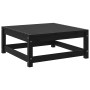 Juego de muebles de jardín 3 pzas y cojines negro madera pino