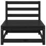 Juego de muebles de jardín 3 pzas y cojines negro madera pino