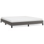 Estructura de cama de cuero sintético gris 160x200 cm