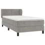 Box spring bed with light gray velvet mattress 90x190 cm by vidaXL, Beds and slatted bases - Ref: Foro24-3127469, Price: 297,...