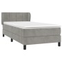 Boxspringbett mit hellgrauer Samtmatratze 90x190 cm von vidaXL, Betten und Lattenroste - Ref: Foro24-3127469, Preis: 306,17 €...