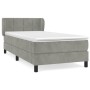 Box spring bed with light gray velvet mattress 90x190 cm by vidaXL, Beds and slatted bases - Ref: Foro24-3127463, Price: 305,...