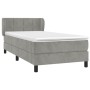 Box spring bed with light gray velvet mattress 90x190 cm by vidaXL, Beds and slatted bases - Ref: Foro24-3127463, Price: 305,...