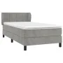Cama box spring con colchón terciopelo gris claro 90x190 cm de vidaXL, Camas y somieres - Ref: Foro24-3127463, Precio: 309,49...