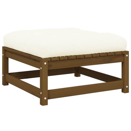 Taburetes de jardín con cojines madera maciza pino marrón miel en Sofás modulares de exterior | Comprar online en Foro24