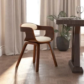 Esszimmerstuhl aus Kunstleder und gebogener Holzcreme von vidaXL, Essstühle - Ref: Foro24-3092372, Preis: 180,28 €, Rabatt: %