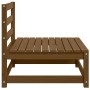 Sofá central de jardín 2 pzas cojines madera pino maciza crema