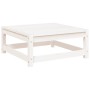 Taburetes de jardín con cojines blanco 2 uds madera maciza pino
