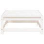 Taburetes de jardín con cojines blanco 2 uds madera maciza pino