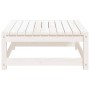 Taburetes de jardín con cojines blanco 2 uds madera maciza pino