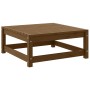 Taburetes de jardín con cojines 2 uds madera pino marrón miel