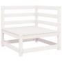 Set de muebles de jardín 2 pzas con cojines madera pino blanco